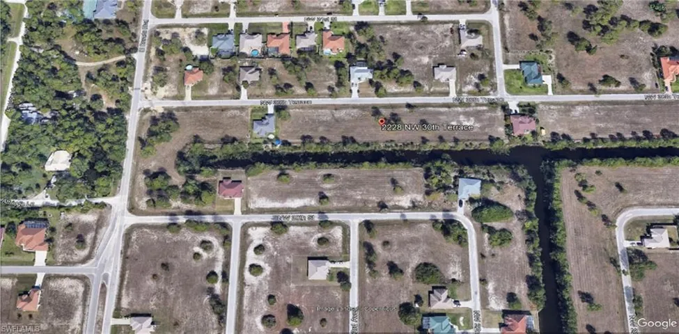 Aerial View of navigable canals DROP denotes freshwater Southern Exposure canal lot