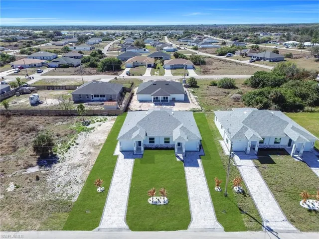 Aerial view of residential area