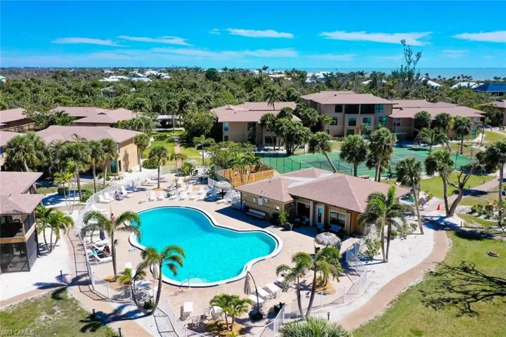 Pool with a patio area