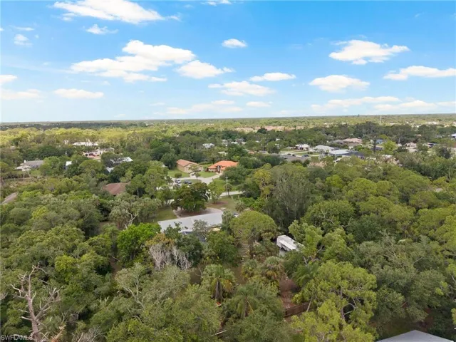 Drone shot of neighborhood