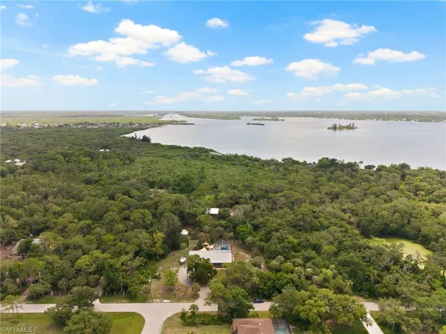 Drone shot of neighborhood
