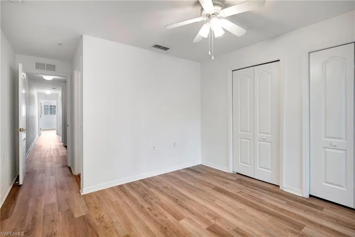 Double closets in your primary bedroom.