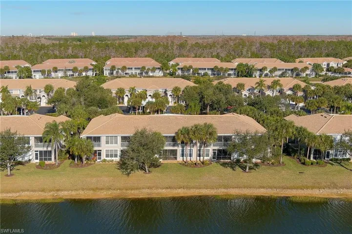 Drone / aerial view of a nearby body of water