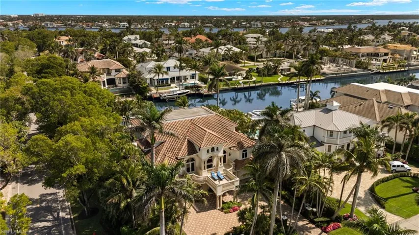 Bird's eye view with a residential view and a water view