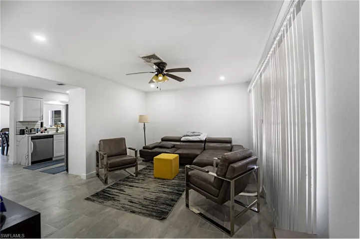 Living room with ceiling fan