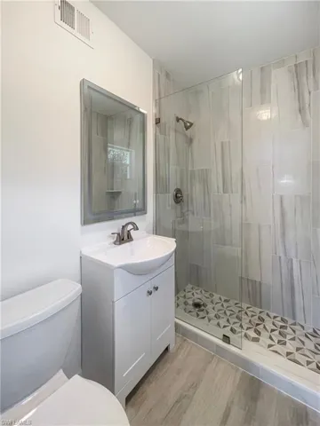 and tiled shower