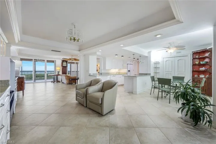 VIEW OF KITCHEN FAMILY ROOM WITH VIEWS OF BOTH SUNRISE AND SUNSET