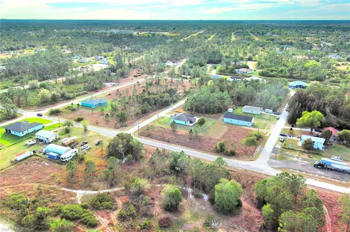 Bird's eye view of a heavily wooded area
