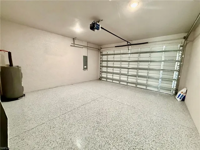 Seal coated floor in garage.