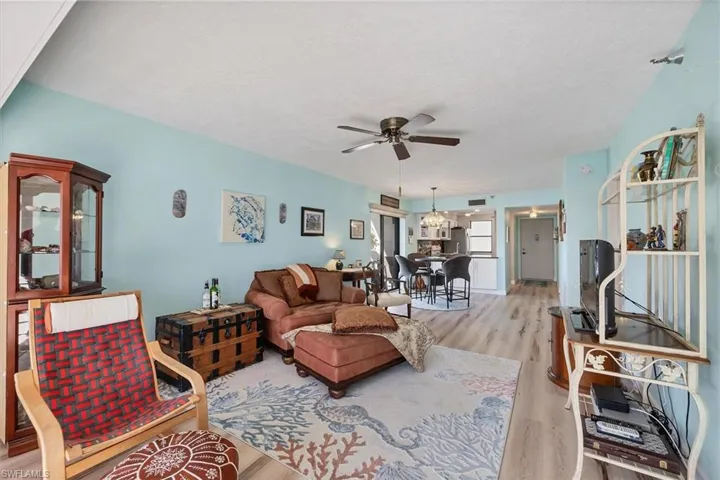 Living room looking toward kitchen/dining