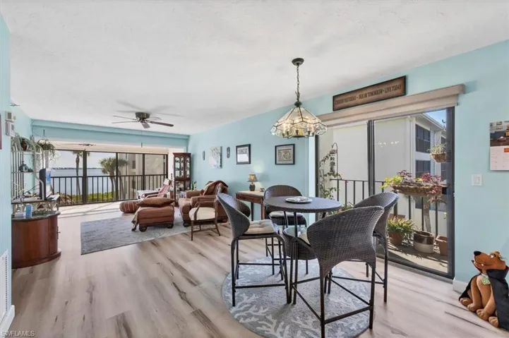 Side balcony dining and living room