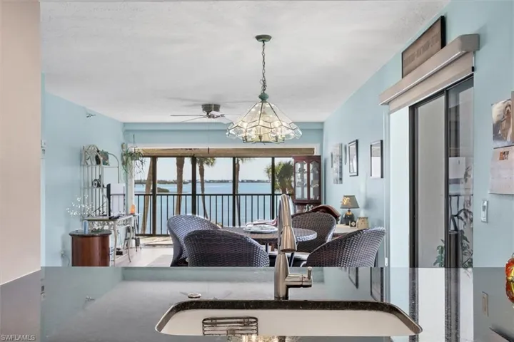 Kitchen with water view