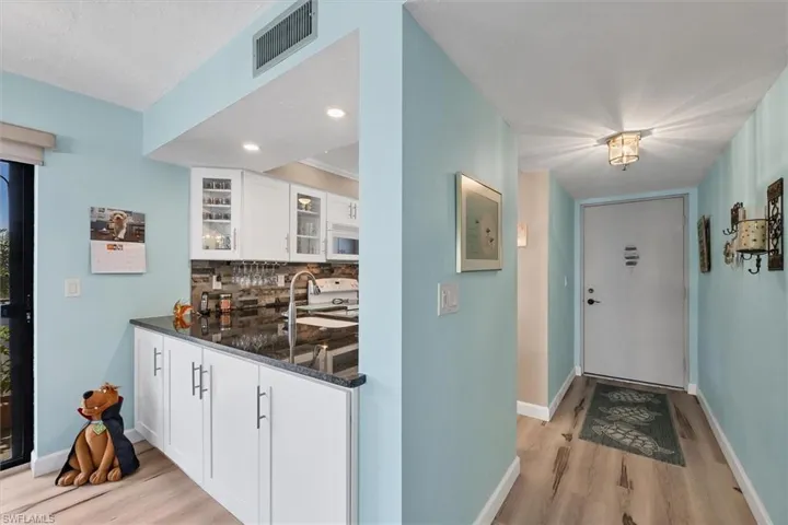 Front entry and kitchen