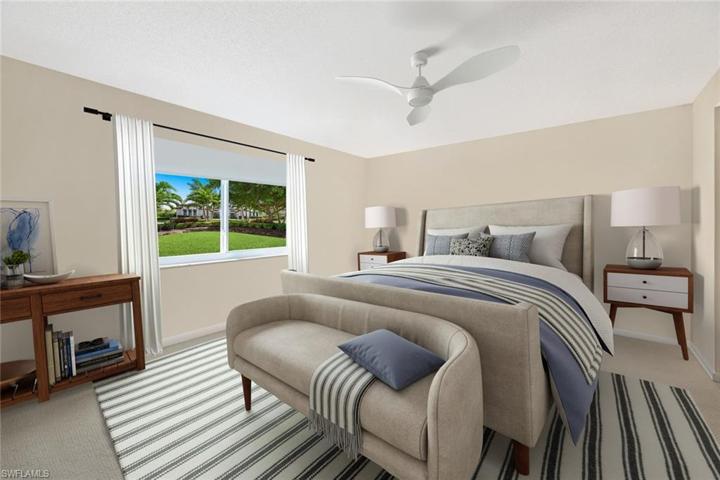 Refreshed virtually staged Master Bedroom