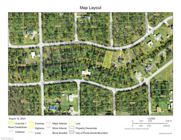Aerial overview of property's location with property boundaries highlighted
