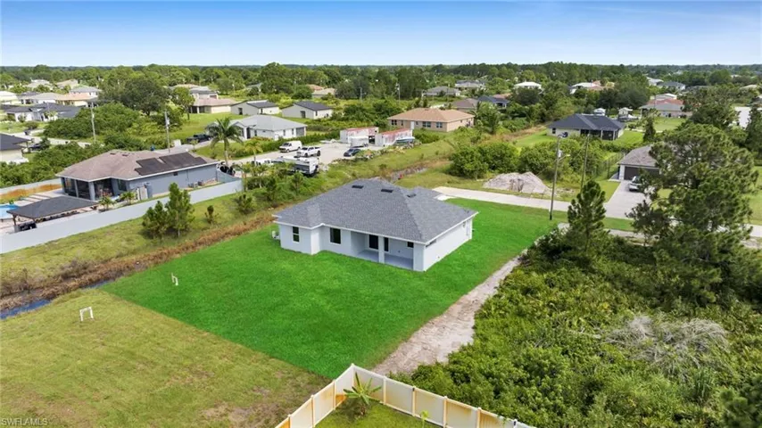 Aerial perspective of suburban area