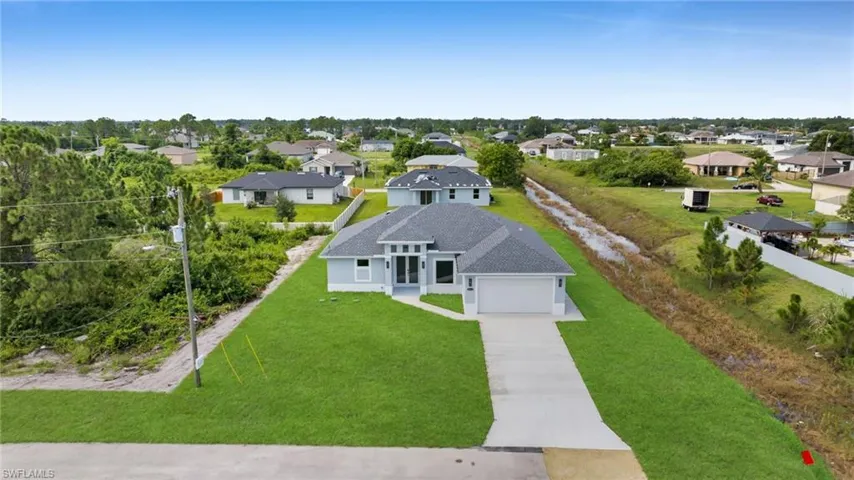 Aerial view of residential area