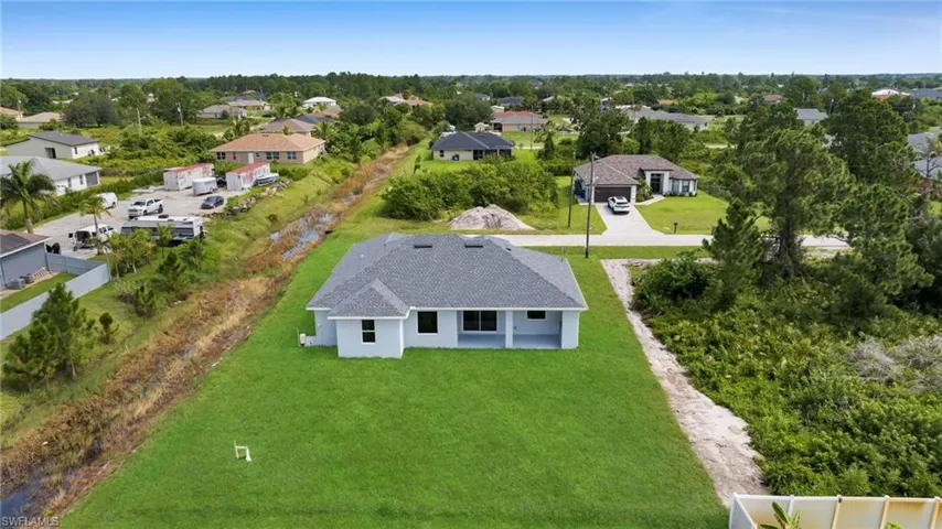 Aerial view of residential area