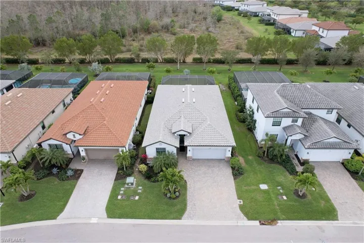 Aerial perspective of suburban area