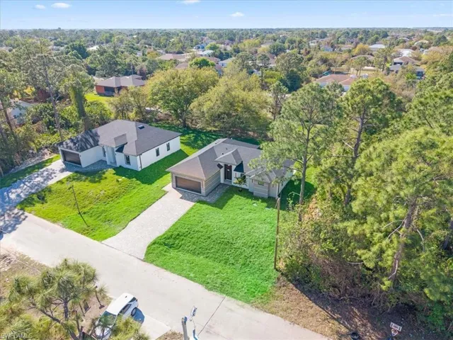 Aerial perspective of suburban area