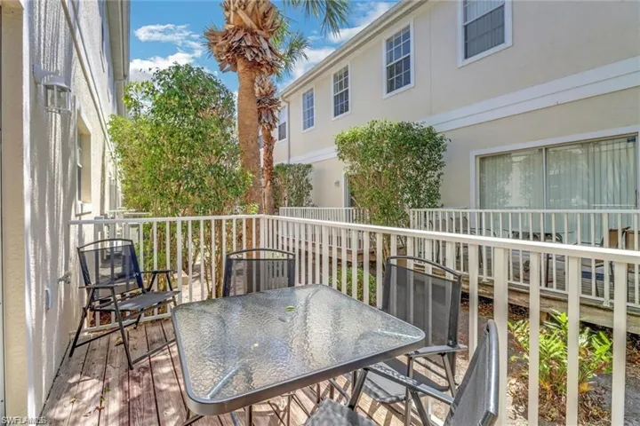 Wooden deck with outdoor dining space