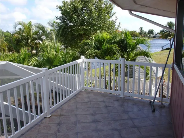 Balcony with a water view on the east side