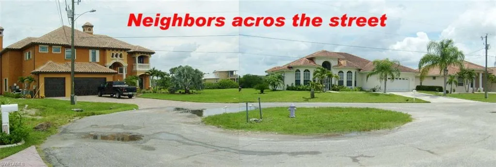Cul de Sac Neighbors across the street at the front of the property
