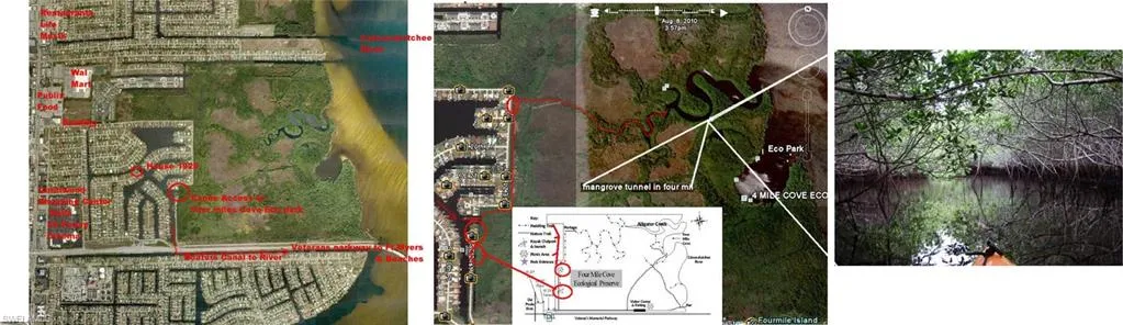 Map location and interesting area information for mile cove nature preserve neighborhood