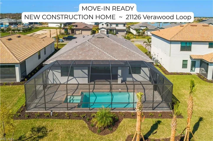 Welcome to 21126 Verawood Loop - BRAND NEW, pool/spa home, with custom upgrades and gorgeous water view.