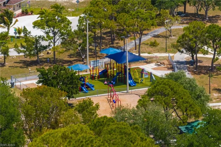 Bird's eye view of playground