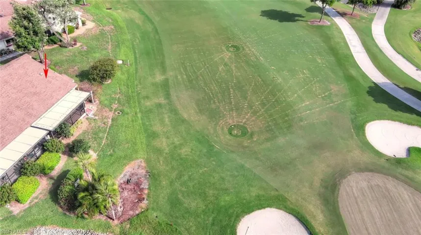 Aerial view of a golf club