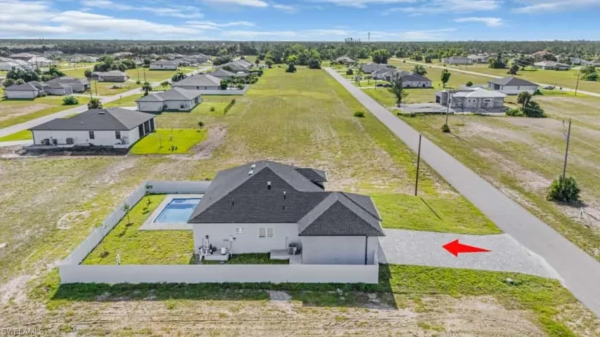 Aerial perspective of suburban area