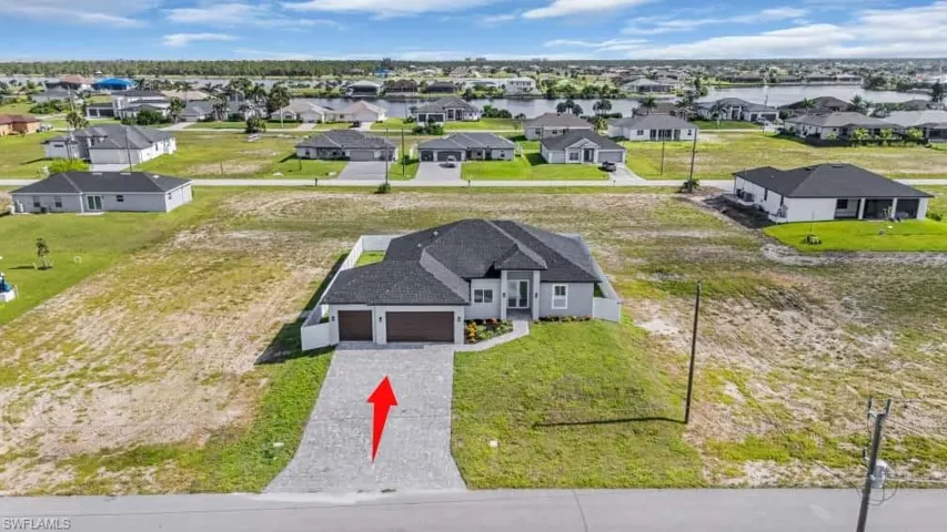 Aerial view of residential area