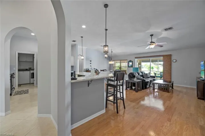 View from Front Living & Dining Room to Great Room Areas