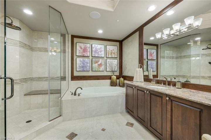 Large shower, soaking tub, double sinks and plenty of space!
