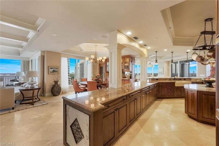 The kitchen has more than enough cabinet and counter space.