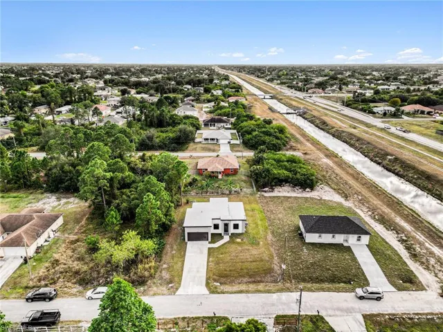 Aerial view of residential area