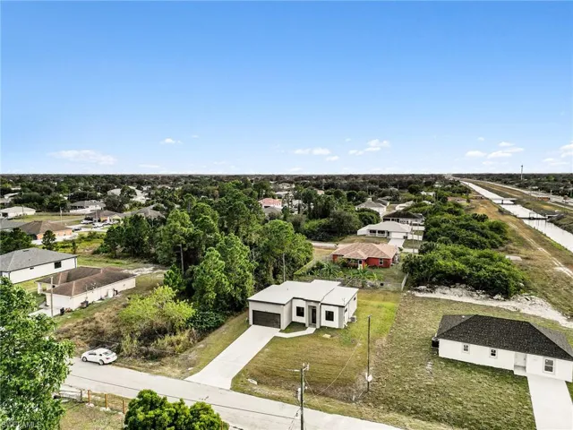 Aerial view of residential area