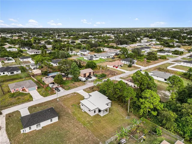 Aerial perspective of suburban area