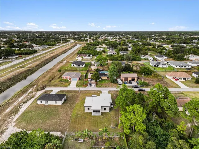 Aerial view of residential area