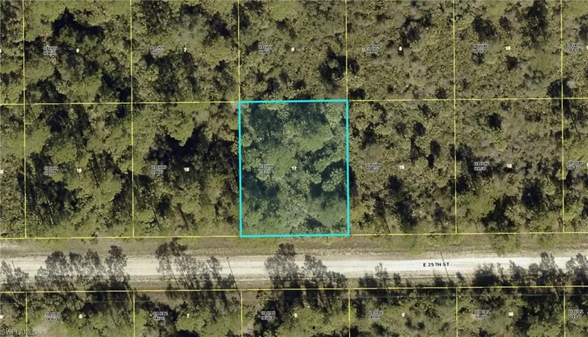 Aerial view of property's location with property boundaries highlighted