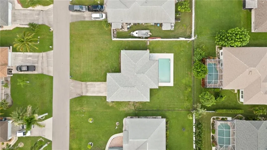 Birds eye view of property