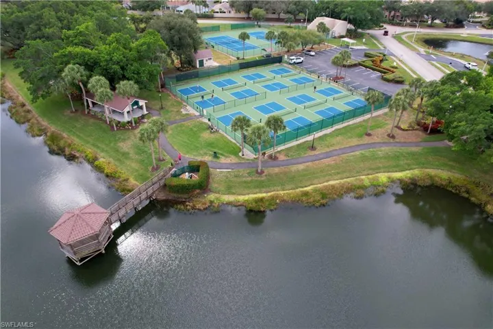Drone / aerial view of a nearby body of water