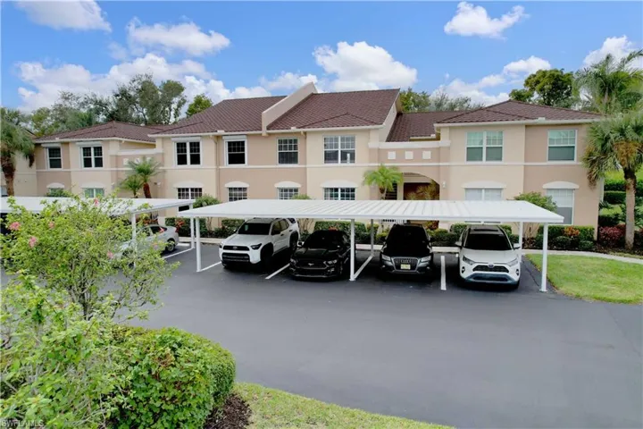 View of covered parking lot