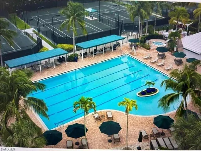 Overview Jr Olympic pool with lanes.