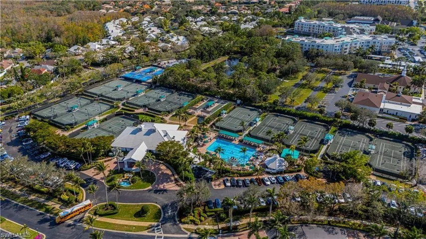 Aerial view of club surrounding amenities.