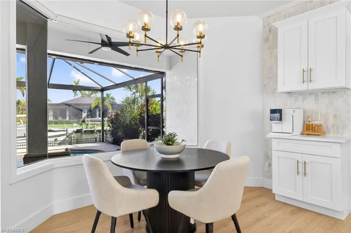 Breakfast space with amazing water views, & extended cabinetry