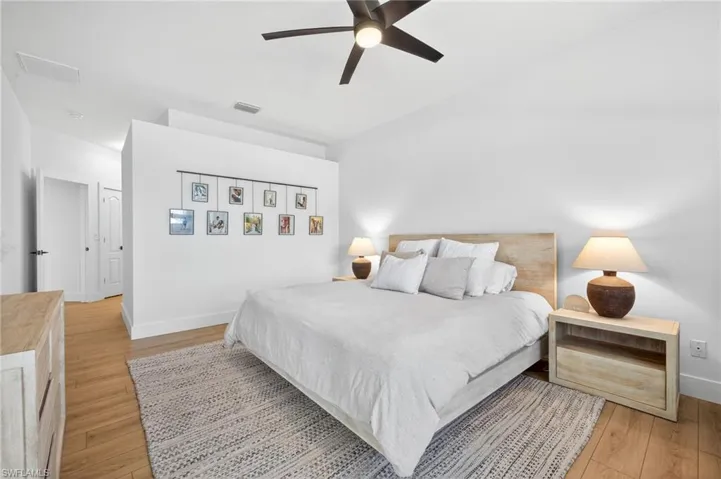 Spacious primary suite with walk-in closet