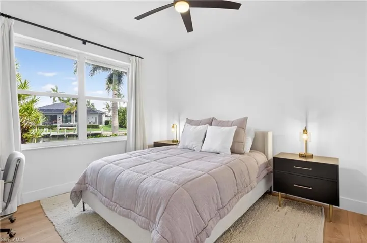 Guest bedroom with water views