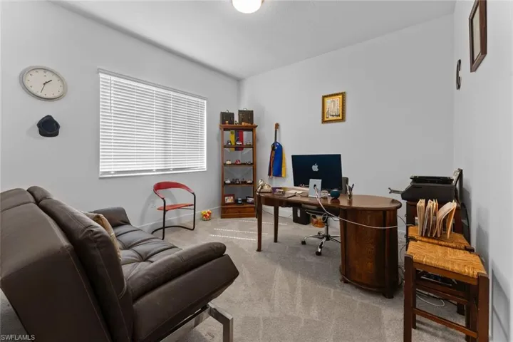 Office space with carpet floors